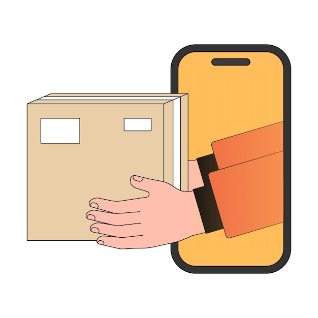 PNG Online shopping parcel delivery illustration transparent background
