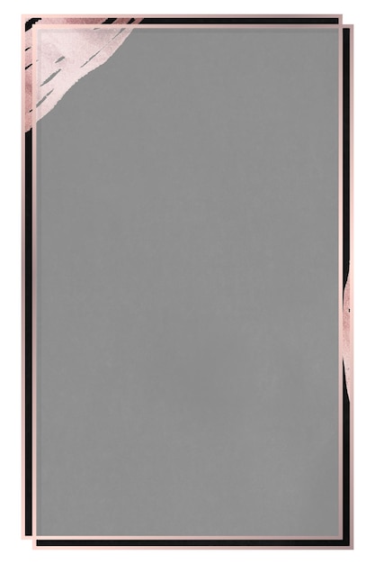 Png rectangular frame metallic pink Memphis brush stroke transparent background