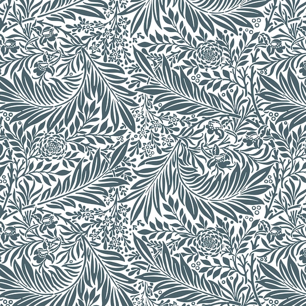 png william morriss leaf pattern sticker vintage floral design transparent background