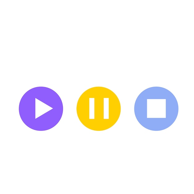 Podcast character Purple podcast play pause and stop sticker