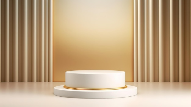 Podium and abstract background Round stand Platform for your design 3D image generative ai