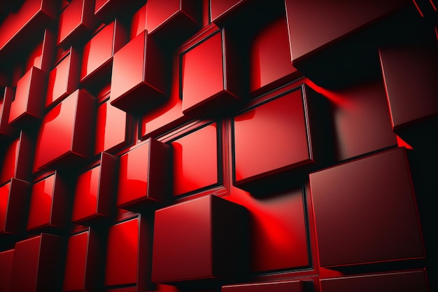 Polished futuristic wall with tiles red abstract backgrounds