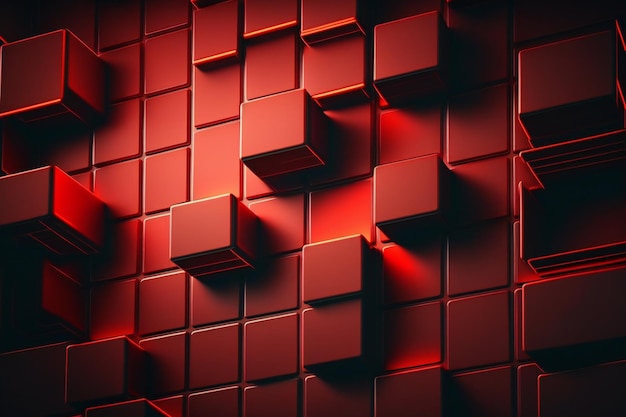 Polished futuristic wall with tiles red abstract backgrounds