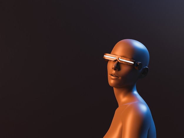 portrait of a character with futuristic glasses