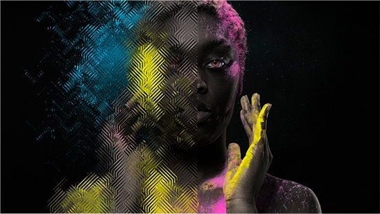 portrait of person with glass effect