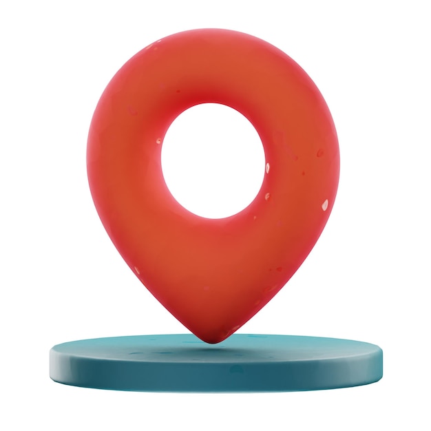 Premium location multimedia user interface Icon 3D Rendering PNG Transparent Background
