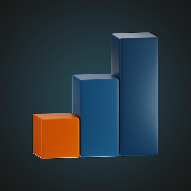 Premium statistic chart finance icon 3d rendering on isolated background