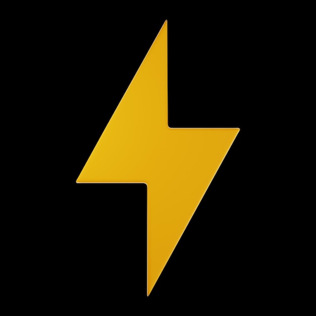 Premium Weather lightning icon 3d rendering on isolated background