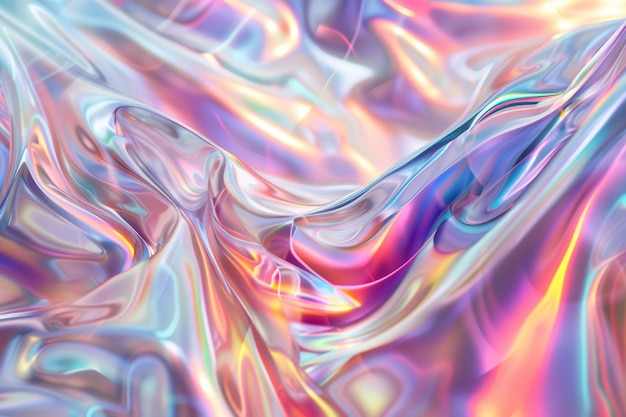 Problemfri trendy iriserende regnbuefolietekstur. Blød holografisk pastel-enhjørninge-marmor baggrund