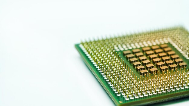 processor close up for computer pc and notebook macro cpu photo