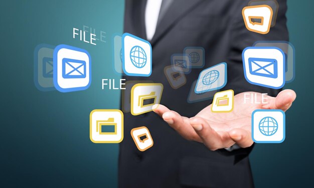 Programmer in data center room and data file system