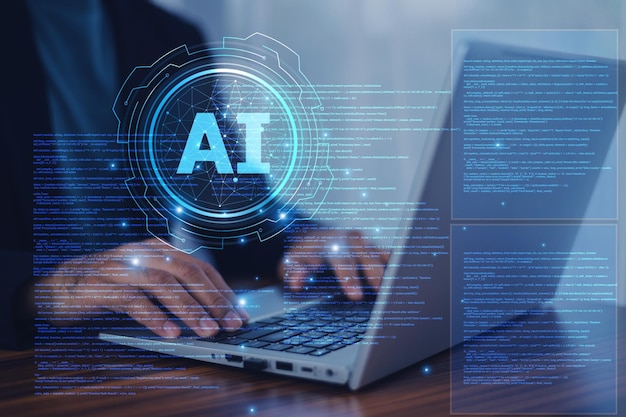 Programmer use AI technology to enhance code quality automating bug detection and optimizing algorithms leading to more efficient and reliable software