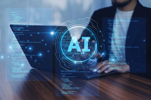 Programmer use AI technology to enhance security protocols identifying vulnerabilities and mitigating risks through advanced threat analysis and response automation