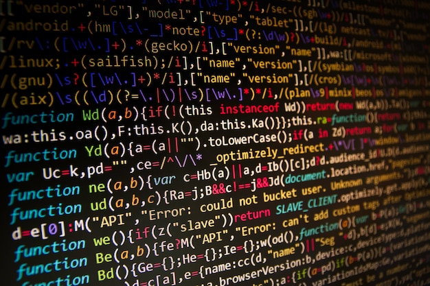 Programmeringskode abstrakt skærm af softwareudvikler