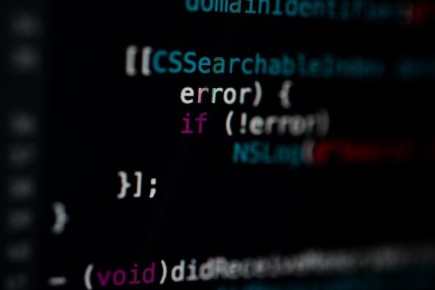 Programmeringskode abstrakt teknologi baggrund for softwareudvikler.