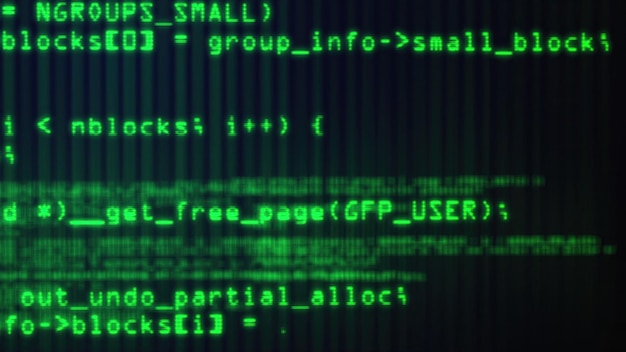 Programming code running