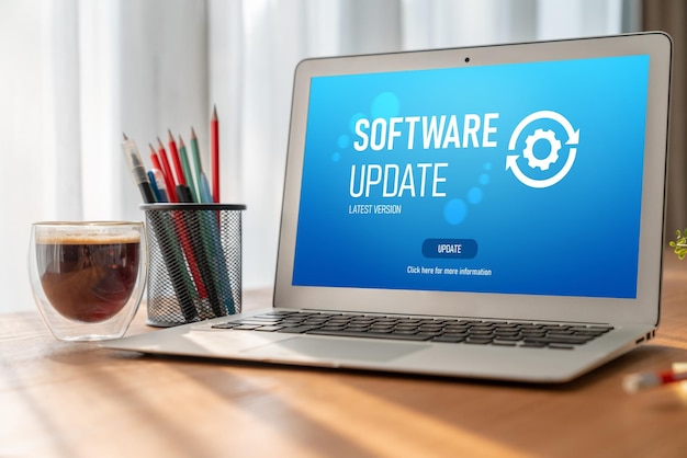 Programuppdatering på dator för modern version av enhetsprogramvara