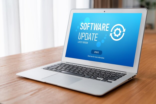Programuppdatering på dator för modern version av enhetsprogramvara