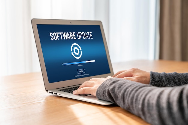 Programuppdatering på dator för modern version av enhetsprogramvara
