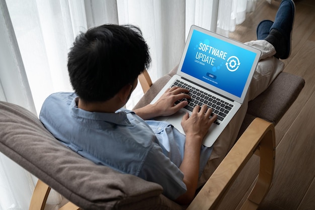 Programuppdatering på dator för modern version av enhetsprogramvara