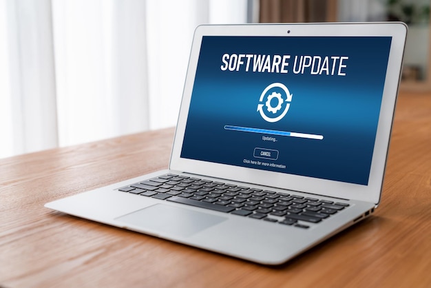 Programuppdatering på dator för modern version av enhetsprogramvara