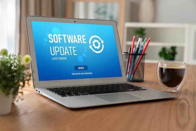 Programuppdatering på dator för modern version av enhetsprogramvara