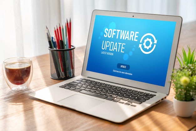 Programuppdatering på dator för modern version av enhetsprogramvara