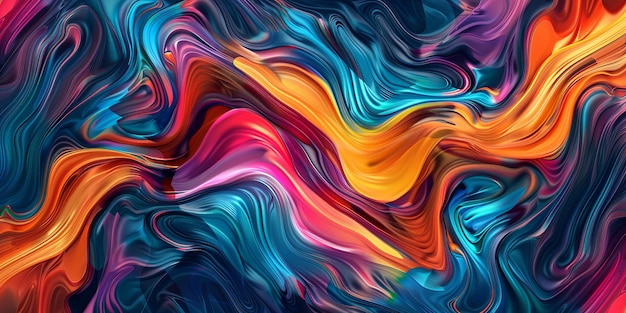 Psychedelic Swirl of Vivid Rainbow Colors