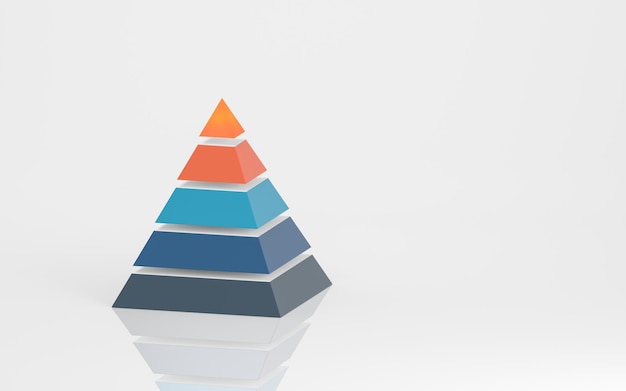 Pyramidgrafik och dataanalys 3d-rendering
