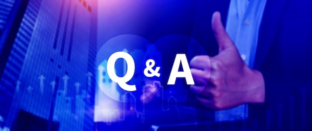 Q and A questions and answers symbol FAQ frequency asked questions Answer Question Ask Information Communication and Brainstorming Concepts