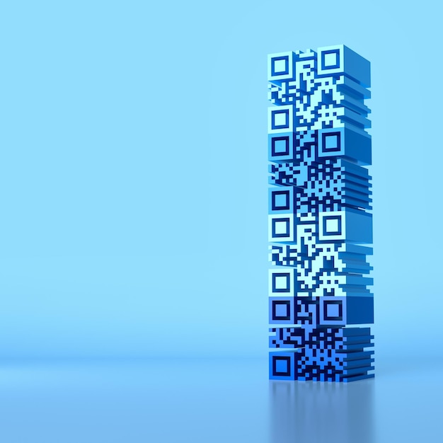 QRCode 2024 on Blue Background 3d Rendering