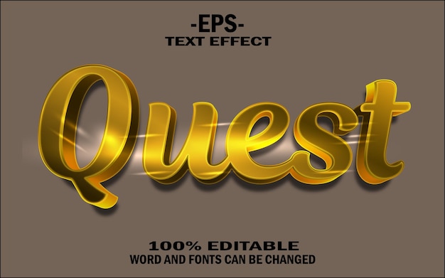 Quest 3d text effect and editable text effect