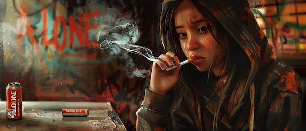 quotextraordinary illustration of a filipina smoking a cigarettequot