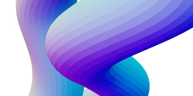 Rainbow holographic abstract wave line Trendy wave rubber line 3d rendering