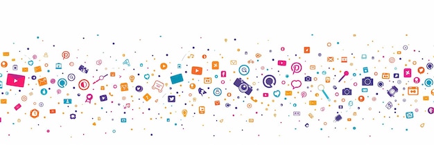 Ram med kamera, kuvert och ikoner för sociala medier