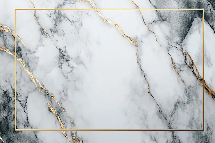 Bild rectangle gold frame on gray marble background