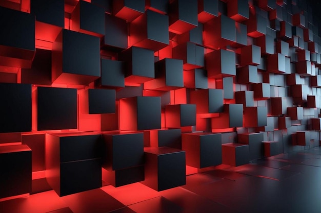 Red and black square design