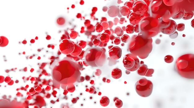 Red bubbles floating in motion abstract design Artistic and digital concept perfect for backgrounds and creative projects AI