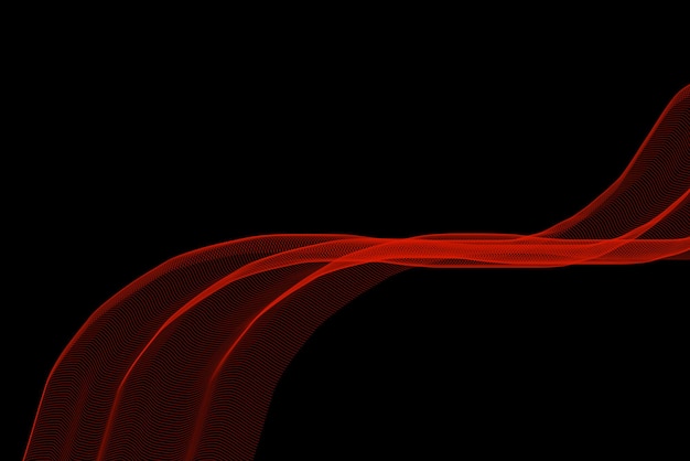 red smoke against a black background with a red line of smoke