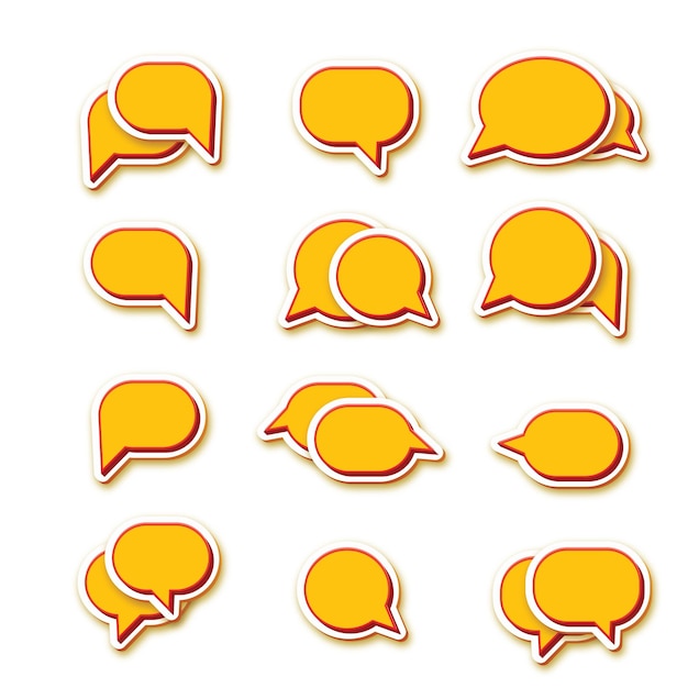 red yellow pop art style speech bubble