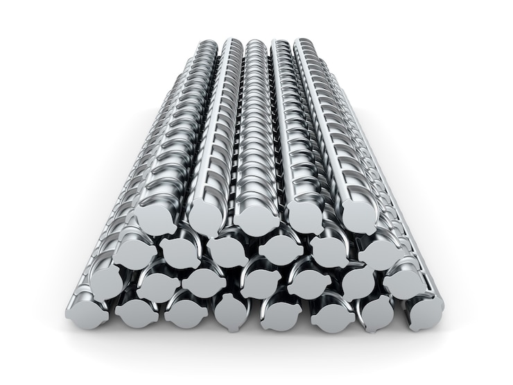 Bild reinforcing steel bars. building armature isolated on white background.