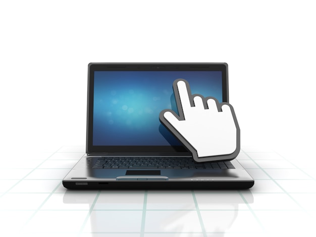 Rendering Illustration of a laptop with cursor