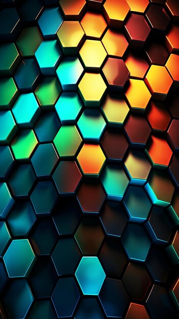 Retro Black honeycomb graphic wallpaper hexagon colorful great design for any purposes Generative Ai