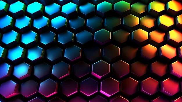 Retro Black honeycomb graphic wallpaper hexagon colorful great design for any purposes Generative Ai