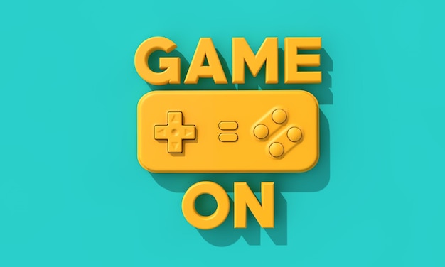 Retro computer game controller background d rendering