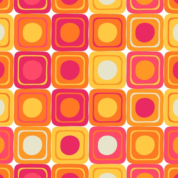 Retro pattern png transparent background geometric 70s colorful design