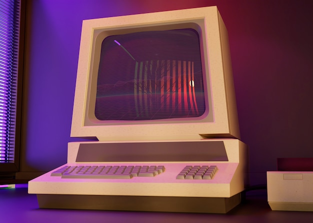 Retrocomputer på skrivebordsarrangement