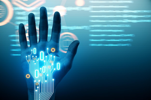 Robotics and cyberspace backdrop