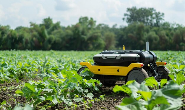 robots work on agriculture field