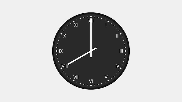 Roman numerals wall clock show eight o'clock